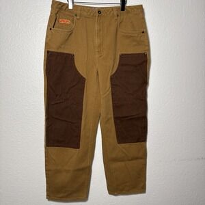 Empyre Relax Double Knee Pants Jeans Brown 38x29 Y2K Skater Baggy Work